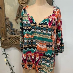 Multi-color button down top